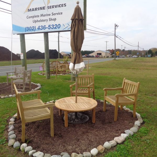 Hyannis Port Round 40" Teak Coffee Table w Umbrella Hole