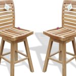 St. Moritz Teak Armless Swivel Counter Chair. 2 Pack.