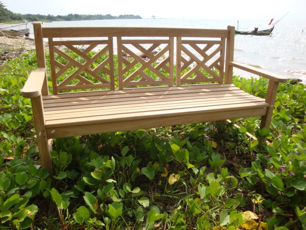 59" Chippendale Teak Bench 3 Seater