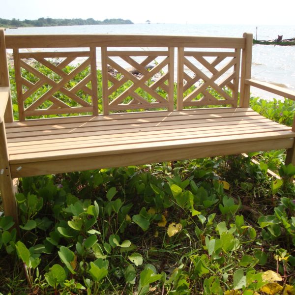 59" Chippendale Teak Bench 3 Seater