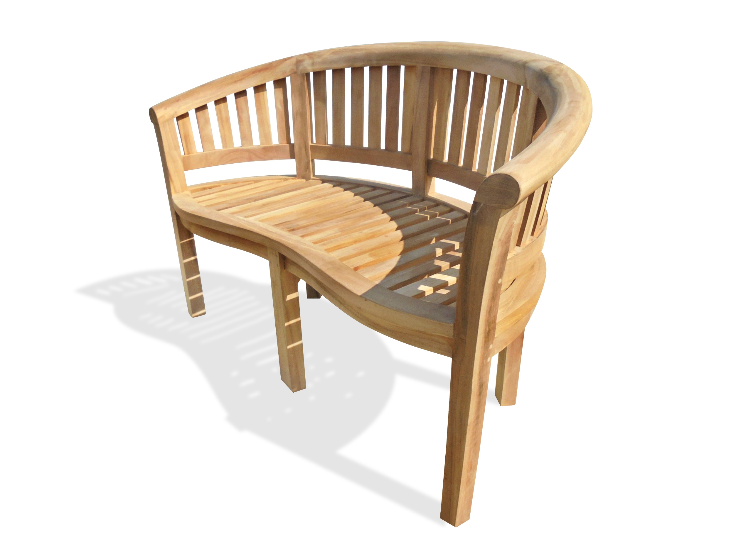 Kensington Curved 2 Seater Teak Bench, arrives Assembled.