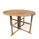 The 59" Bimini Round Drop Leaf Folding Teak Counter Table