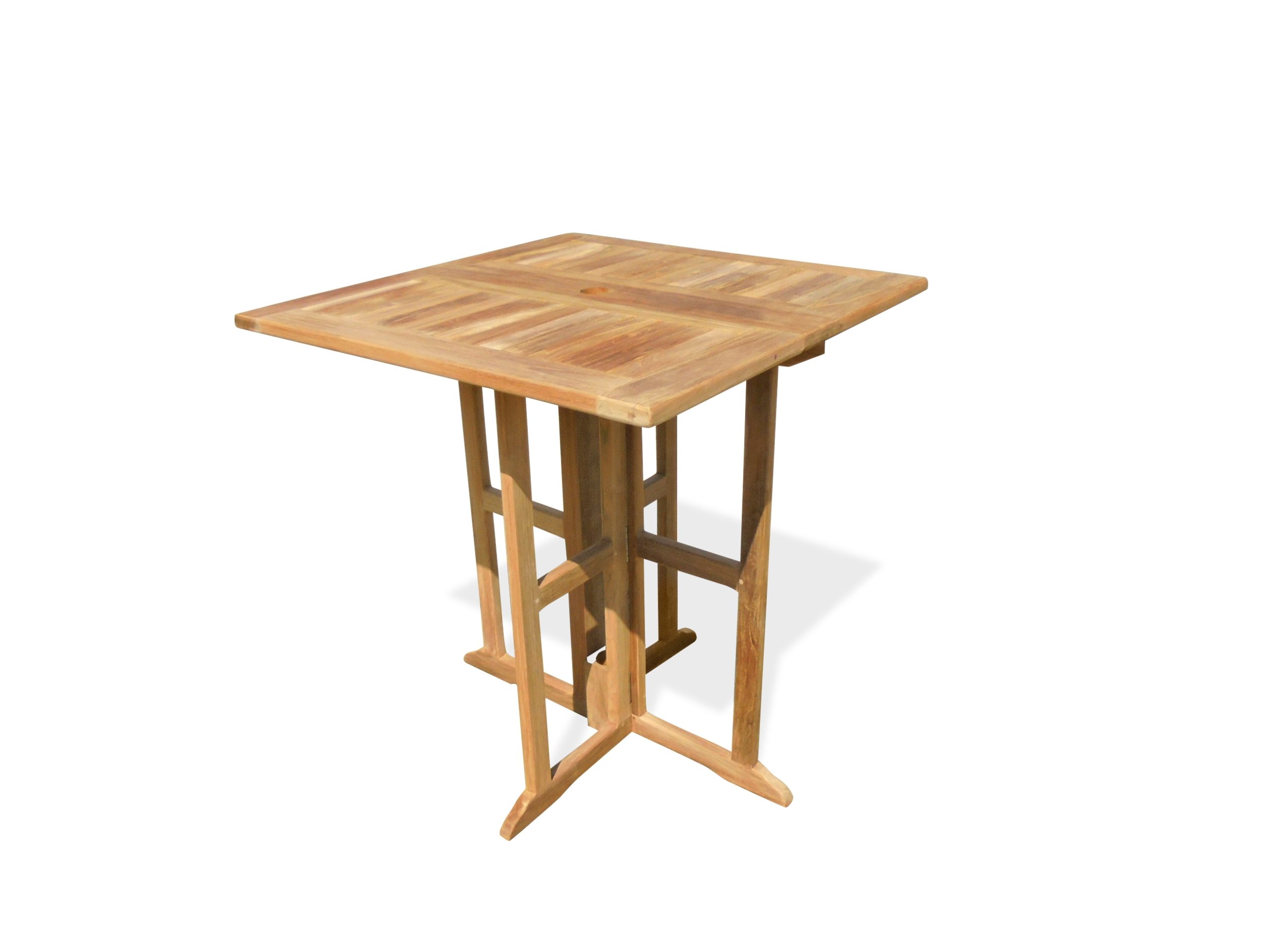 Bimini 35" Square Premium Teak Drop Leaf Folding Counter Table ...use with 1 Leaf Up or 2.... Makes 2 different tables!