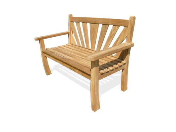 48" Windsor Sunburst Teak Bench 2 Seater