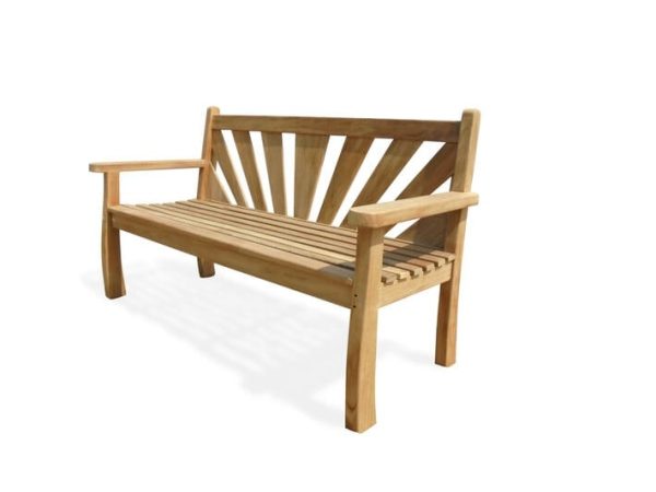 60" Windsor Sunburst Teak Bench 3 Seater