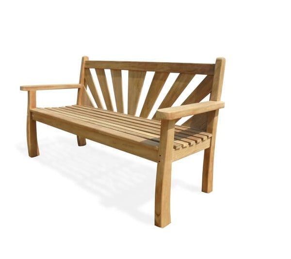 60" Windsor Sunburst Teak Bench 3 Seater