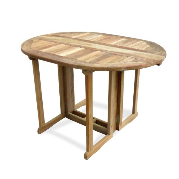 Barcelona Oval Drop Leaf Dining 48" x 35" Teak Table