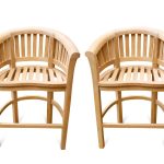 Kensington Curved Teak Arm Bar chair. 2 Pack