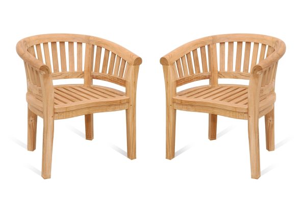 Kensington Teak Curved Armchair-2 Pack