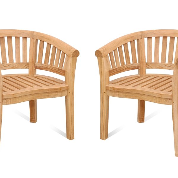 Kensington Teak Curved Armchair-2 Pack