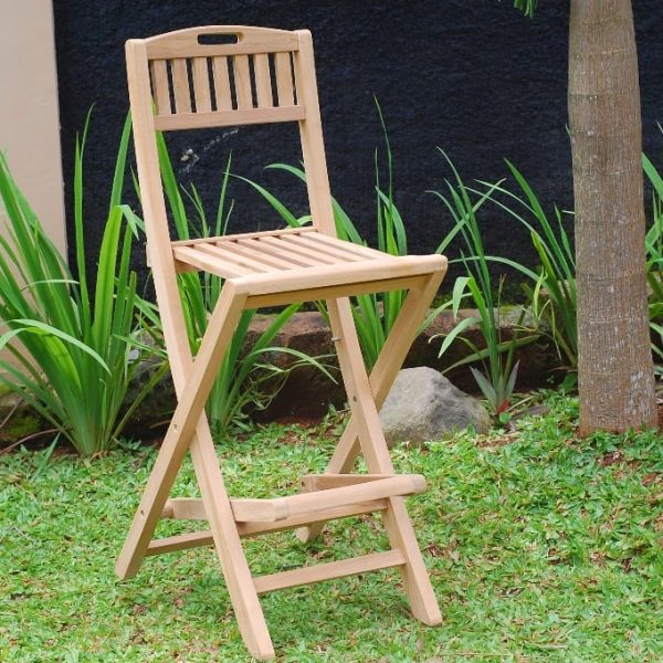 Teak Folding Bar Chairs