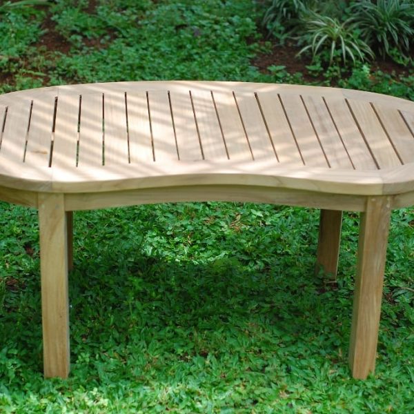 The Kensington 47" Curved Teak Coffee Table
