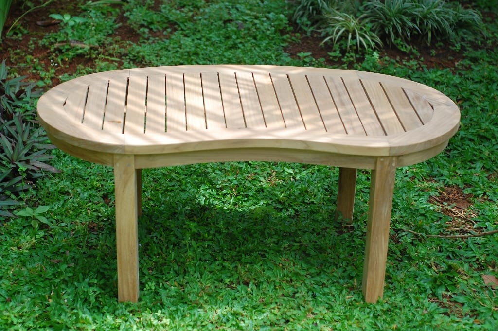 The Kensington 47" Curved Teak Coffee Table