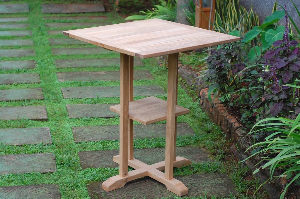 The San Remo 35" Square Teak Bar Table