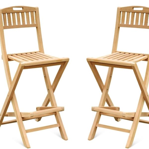 Mallorca Teak Folding Counter Chair-2 Pack