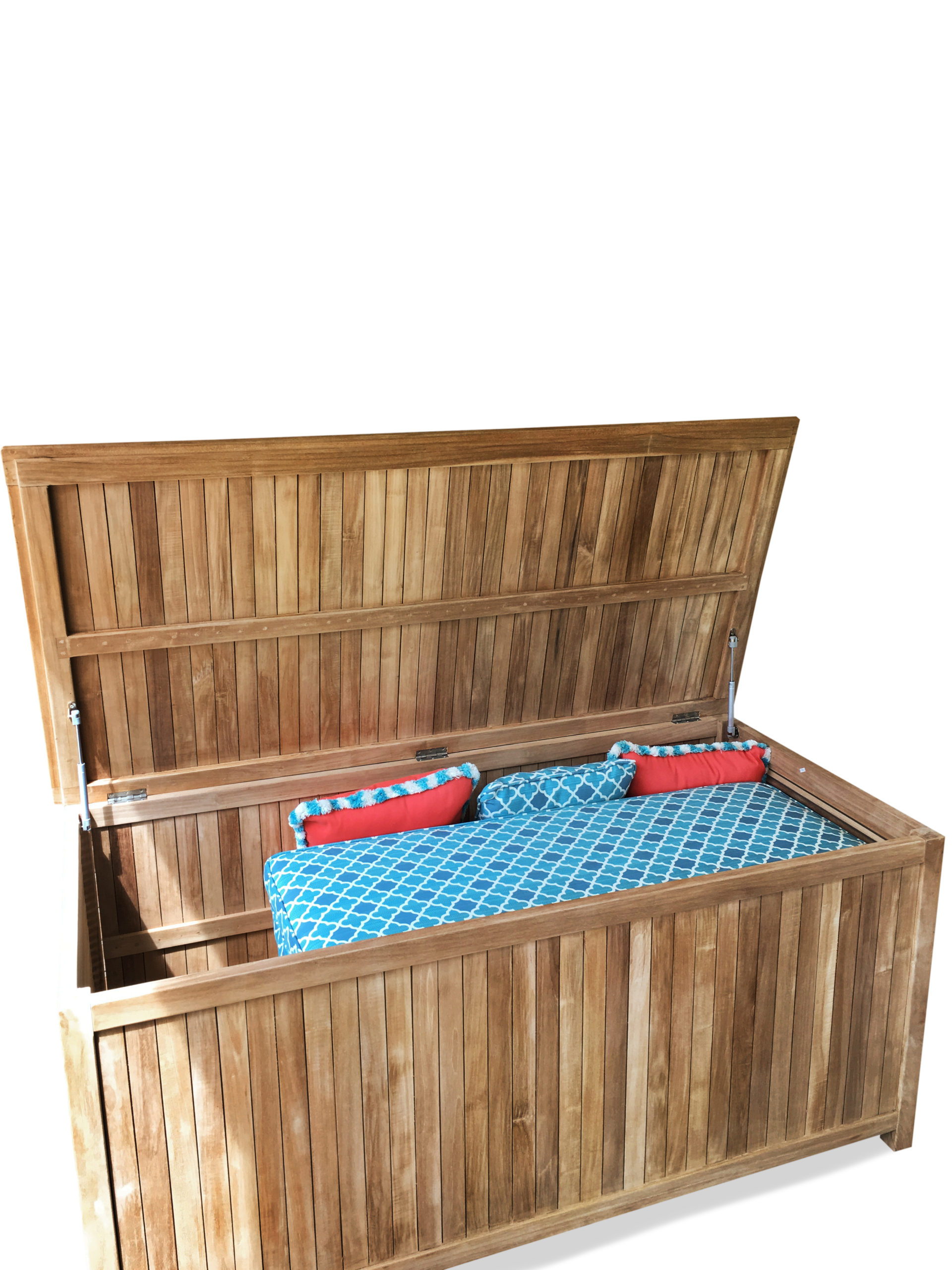 Our Large Nantucket Teak Dock Storage Box 65" x 30.5"   / 140 lbs of Grade A Teak, Shipped Assembled