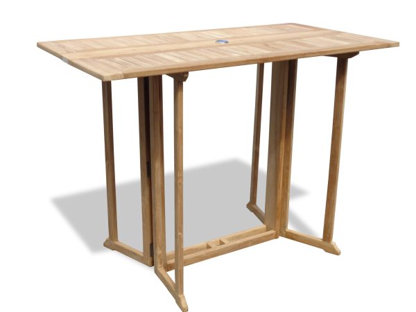 Nassau 59' x 31' Rectangular Teak Drop Leaf Bar Table