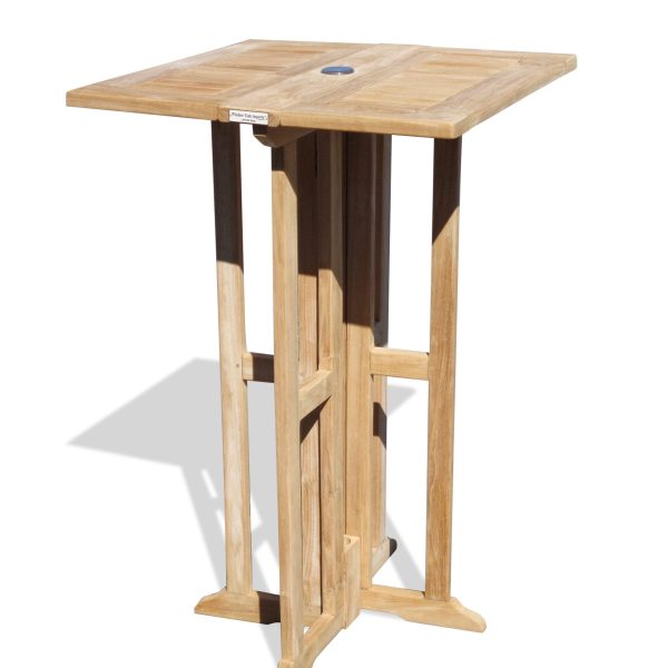 Bimini 27" Square Drop Leaf Teak Folding Counter Table