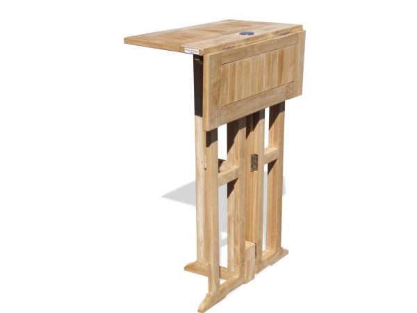 Nassau 27" Square Drop Leaf Teak Folding Bar Table