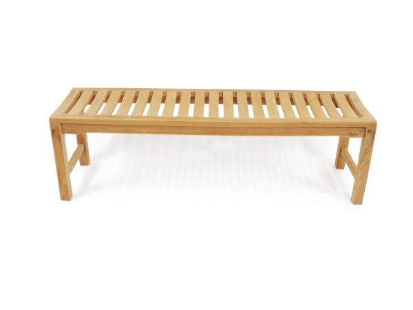 59" Oxford Teak Backless Bench 3 Seater