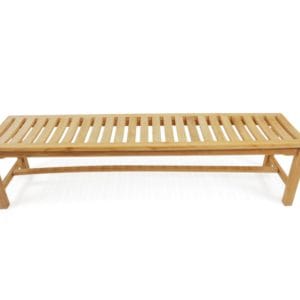 72″ Oxford Teak Backless Bench w/Contoured Seat