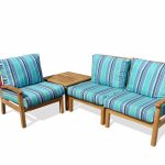 Portofino Deep Seating Sectional 4 pc Set w Square Table & Sunbrella Cushions