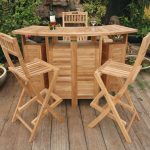 Grand Cayman Folding Teak Bar Table W/3 Mallorca Folding Teak Bar Chairs