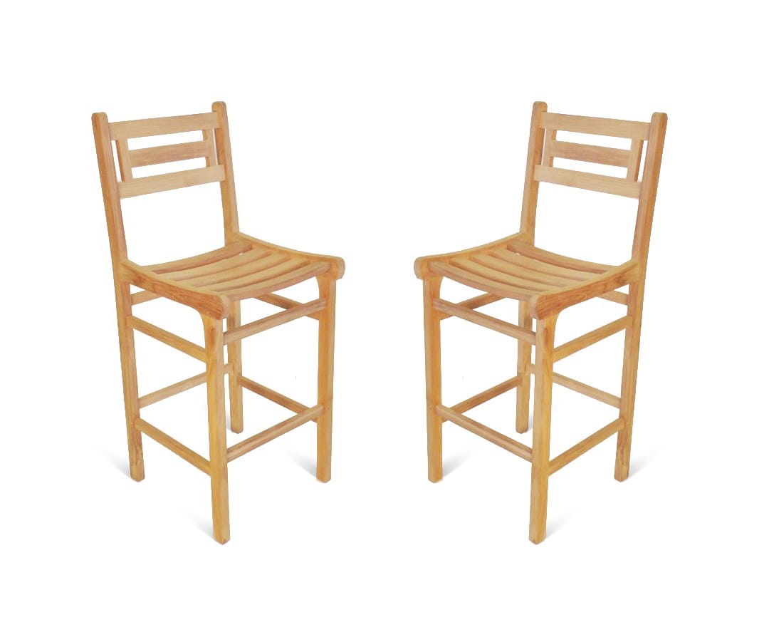 Seville Teak Bar Chair. 2 Pack