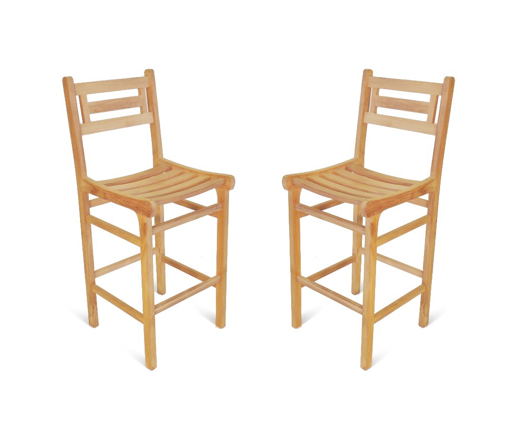 Seville Teak Counter Chair / 2 Pack (Counter height is 5" lower than bar)