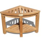 Windsor Teak Corner Stool/Table w Shelf