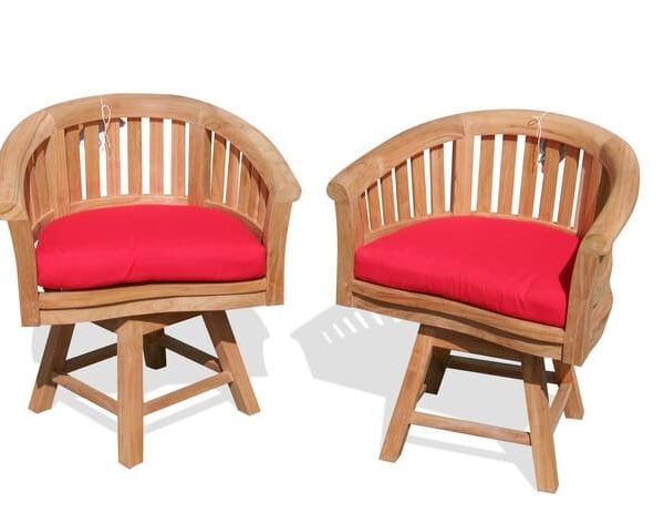 Kensington Teak Curved Swivel Armchair-2 Pack