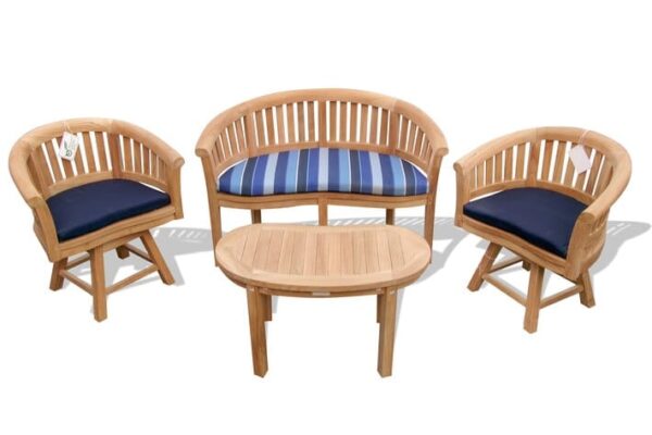 Teak Swivel Chairs & Table
