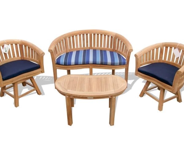 Teak Swivel Chairs & Table