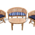 Kensington 4 Pc Set, 1 Curved 2 Seater Bench, 2 Swivel Armchairs, and 1 36" Kidney Coffee Table