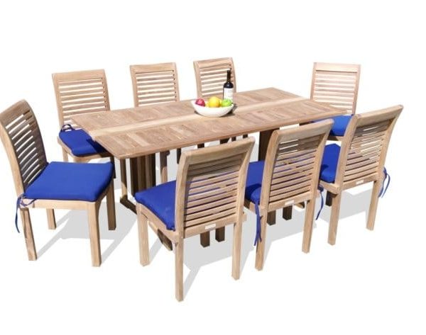 Rectangular Teak Drop Leaf Table & Chairs