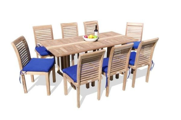 Barcelona 72" x 35" (6 Foot ) Rectangular Drop Leaf Folding Table W/8 Casa Blanca Stacking Armless Chairs