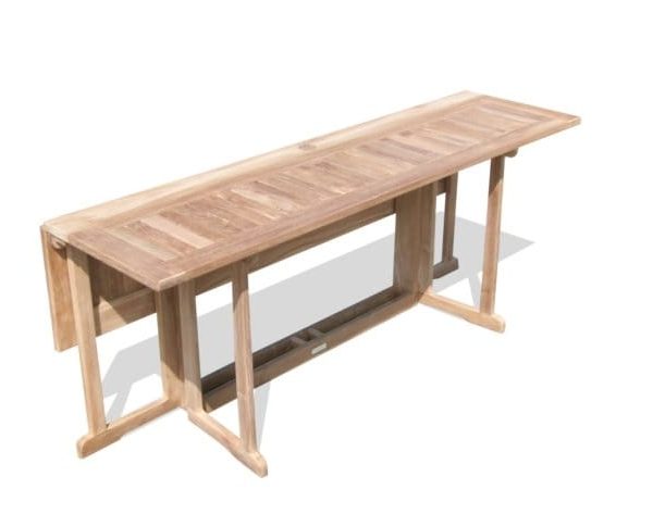 Barcelone Rectangular Drop Leaf Dining 72" x 35" Teak Table ..seats 8
