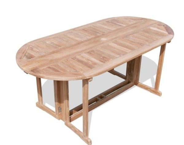 Oval Drop Leaf Teak Table