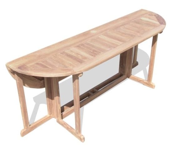 Oval Drop Leaf Teak Table