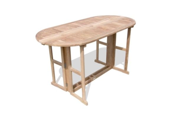 Bimini Oval Drop Leaf Counter Height 72" x 35" Teak Table