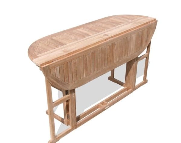 Oval Drop Leaf Teak Table
