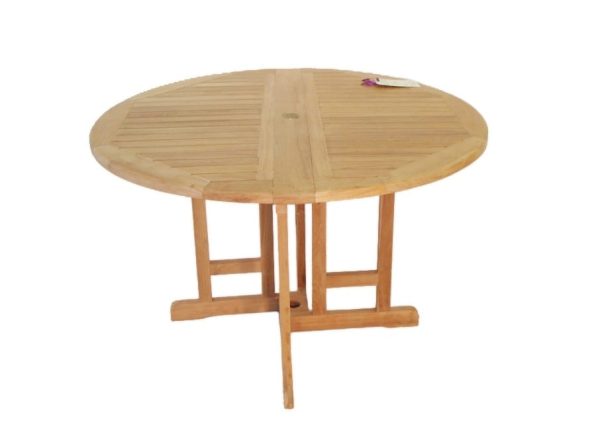 Teak Round Drop Leaf Table