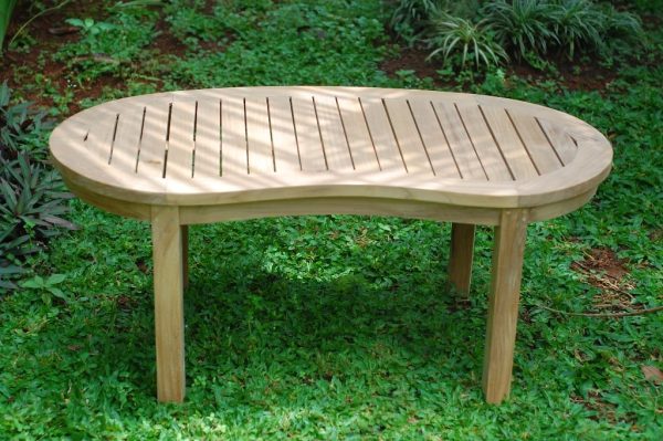 The Kensington 36" Kidney Shaped Teak Coffee Table