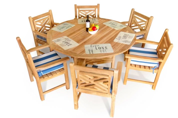 Grade A Teak Casa Blanca Swivel Armless Chairs/ 2 Pack. Assembled. (Cushions Not Incl)