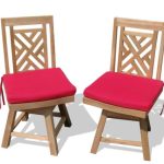 Grade A Teak Casa Blanca Swivel Armless Chairs/ 2 Pack. Assembled. (Cushions Not Incl)