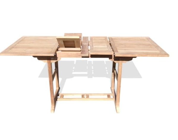 Grade A Teak 82" x 39" Rectangular Counter Extension Table Seats 8 Double Leaf Makes 3 Different Size Tables Bimini