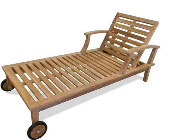 Grade A Teak Portofino Sun Lounger with Arms